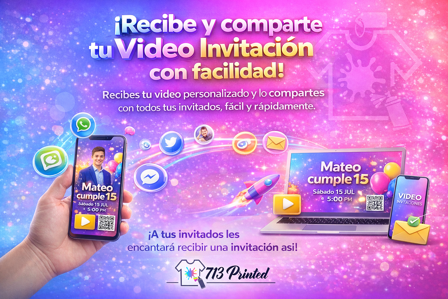 Video Invitaciones Personalizadas – Cualquier Tema, Diseño Único con Fotomontaje ⭐