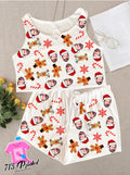 Pajama Custom Photo Christmas  Front Cami Lounge Set Christmas Party