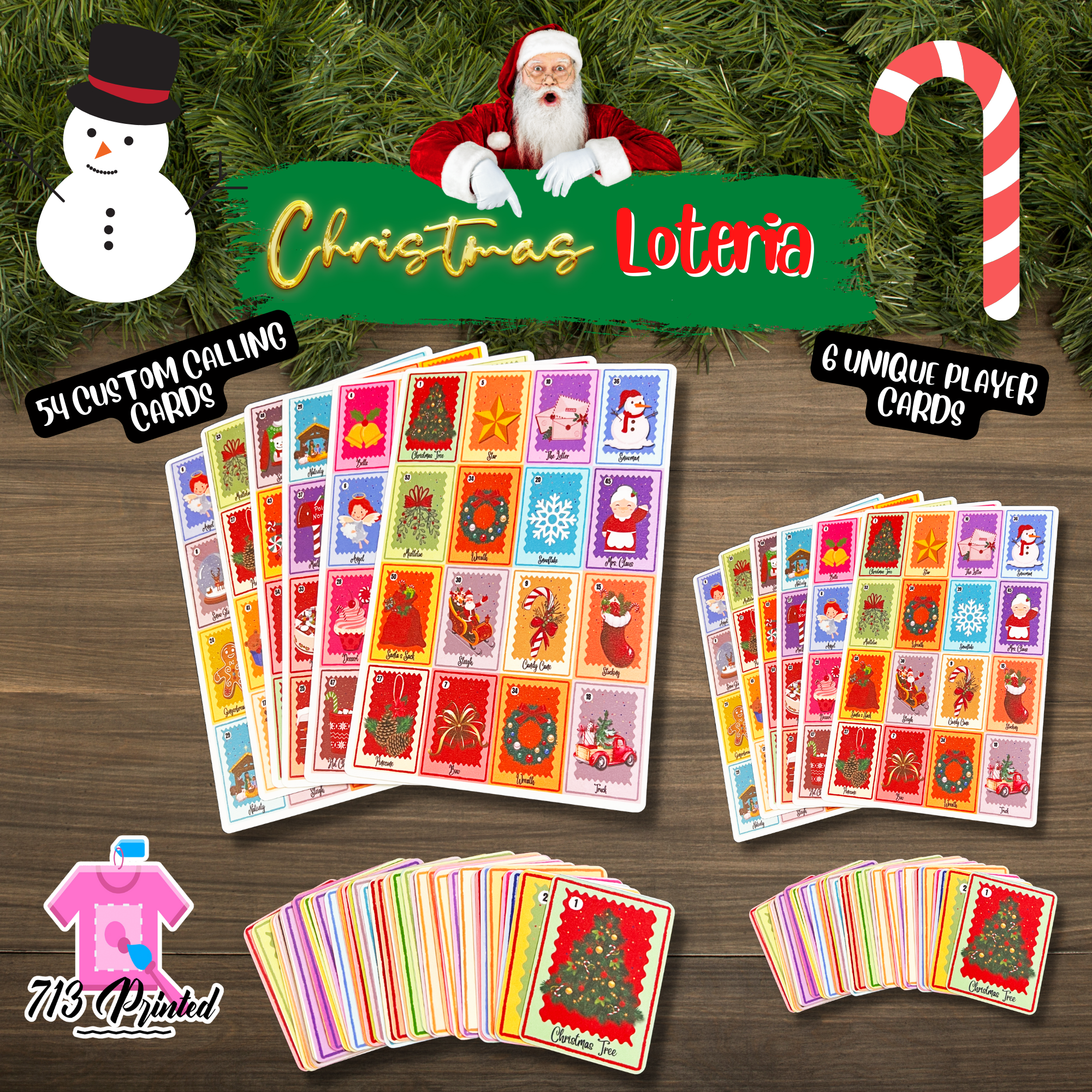 Christmas Games Loteria 54 Board Games - Christmas Games - Christmas Games bingo