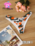 Camouflage Custom Personalized Thong Panties Reversible With Your Words Custom Sexy Fun Funny Customized Panty Thong Lingerie 6 Colors