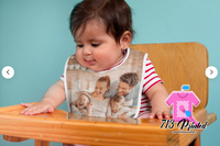Toddler Bib Fully Customizable whit name, photo button gift 10x12 baby