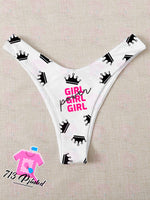 Custom funny logo Thong bikini   With Your Words Custom Printed Sexy Fun Funny Customized Panties  Lingerie