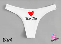 Custom Personalized Thong Panties Reversible With Your Words Custom Printed Sexy Fun Funny Customized Panty Womens Thong Lingerie