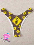 Custom funny logo Thong bikini With Your Words Custom Printed Sexy Fun Funny Customized Panties Lingerie
