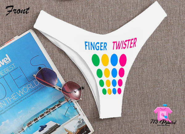 Finger Twister Custom Personalized Thong Panties Reversible With