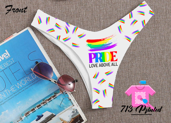 Pride Love Custom Personalized Thong Panties Reversible With Your Word –  713printed