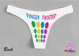 Finger Twister Custom Personalized Thong Panties Reversible With Your Words Custom Printed Sexy Fun Funny Customized Panty Thong Lingerie