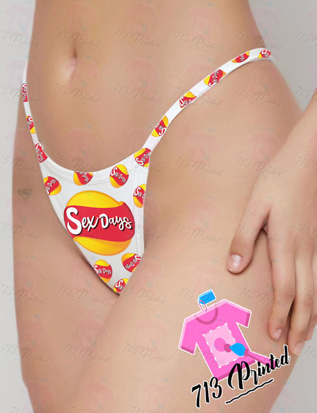 Custom funny logo Thong Panties   With Your Words Custom Printed Sexy Fun Funny