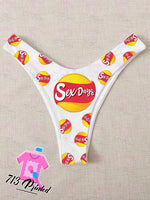 Custom funny logo Thong bikini   With Your Words Custom Printed Sexy Fun Funny Customized Panties  Lingerie