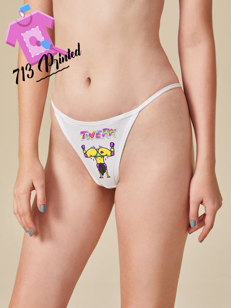 Twerk Dance Custom Personalized Thong Panties Reversible With Your Words Custom Printed Sexy Fun Funny Customized Panty Thong Lingerie