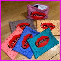 Custom Cosmetic Bag  Kiss Whit Name 6 Colors Soft Texture Printing on Two Sides