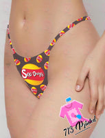 Custom funny logo Thong Panties   With Your Words Custom Printed Sexy Fun Funny
