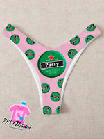 Custom funny logo Thong bikini With Your Words Custom Printed Sexy Fun Funny Customized Panties Lingerie